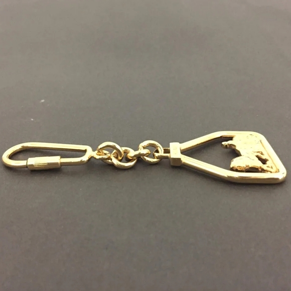 CELINE HORSE CARRIAGE GOLD TONE KEY RING CHARM/1A4778 - Picture 3 of 12